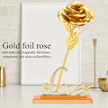 Miniatyrbillede 8 af 8: 24K Guldfolie Blomst Kunstig Rose Valentinsdag Romantisk Gave til Hjemmebord Dekoration (Gylden)