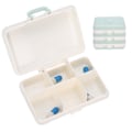 Miniatyrbillede 6 af 8: 3 stk. 6-Grid Pills Organizer Bærbar kuffert Form Medicinetui Rejse Medicin Opbevaringsholder Lyseblå