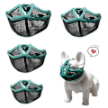 Miniatyrbillede 1 af 5: Åndbar Mesh Justerbar Mundkurv til Hunde med Kort Snude (Fransk Bulldog, Mops) S Sort