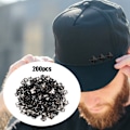 Miniatyrbillede 7 af 8: 200 stk. firkantede nitter i metal - stilfuldt tilbehør til gør-det-selv-sko, tasker og hatte - 9 mm - blank sort