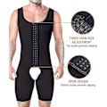 Miniatyrbillede 3 af 5: Fuld krops kompression shapewear til mænd - Sort, 4XL