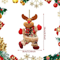 Miniatyrbillede 2 af 5: 4 stk. Julepynt DIY Julegaver Julemand Snemand Træ Vedhæng Dukke Ornament Hjem Soveværelse Bil Juletræ, Juletræsvedhæng