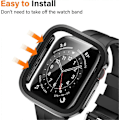Miniatyrbillede 3 af 5: 2 Stykker 40mm (Sort) Etui Kompatibelt med Apple Watch 44mm Series 6 SE Series 5 Series 4 med Skærmbeskytter, Ultratyndt Hårdt Etui Anti-Ridse Tem