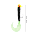 Miniatyrbilde 8 av 8: 6 stk/sett 4,25 cm myke fiskeagn av plast, markagn, svart og gul