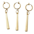 Miniatyrbilde 1 av 8: Bar Dangle Øredobber Kompakt Struktur Legering Lett Glansfull Bærbar Bar Dangle Øredobber for Kvinner Jente Menn