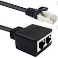 Miniatyrbilde 4 av 5: (1 par) RJ45 1 hann til 2 hunn adapter for Ethernet LAN-kabel forlengelse kat. 5/6. Surf på nettet samtidig