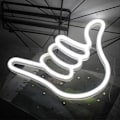 Miniatyrbild 5 av 5: 2025 Lämplig Finger Neon Skylt Lyckogest Vit Neonljusskylt Handformade Neonlampor för Sovrum Bar