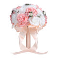 Miniatyrbillede 1 af 8: Kunstig Bryllupsbuket Simulering Brudeholdende Blomsterdekoration Bryllupsartikler Pink