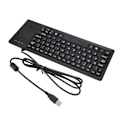 Miniatyrbillede 5 af 8: K 800 tastatur med touchpad kablet ultra tynd mini kompakt touch tastatur med HUB-funktion