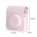 Pikkukuva 5 / 5: Vihreä Instax Mini 12 case - sileä PU-nahkainen olkalaukku sisäänrakennetulla taskulla ja hihnalla