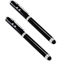 Miniatyrbillede 1 af 4: [2 stk.] 4-i-1 Universal Touch Screen Stylus + Kuglepen + Pointer + LED Lommelygte til Smartphone/Tablets iPad iPhone Samsung osv. [Sort]