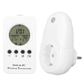 Miniatyrbillede 1 af 8: Trådløs stikkontakt termostat LCD fjernbetjening digital display temperaturregulator med temp sensor EU stik 220V