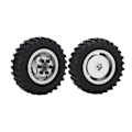 Pikkukuva 2 / 8: 2 kpl/setti 55 mm metalliset vanteet ja renkaat Axial SCX24 1/24 RC-autoon, hopeanväriset