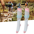 Miniatyrbillede 6 af 8: Compression Running Sleeve Stretch Marathon Ride Farve Strømper til Joggere Atleter Pink Blå L/XL