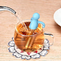 Miniatyrbillede 2 af 5: Te-infuser Sæt af 2 Rustfrit Stål Ekstra Fin Masket Si med Silikonhåndtag Søde Te-kugler til Kande Grå og Blå
