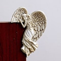 Miniatyrbillede 4 af 5: Landhusdørs Sittere Harpiks Skulptur, Kreativ 3D Kunst Væghæng, Rustikke Vinger Håndværk til Hjemmet