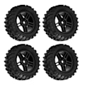 Miniatyrbilde 6 av 8: 4 stk. RC-hjul og dekksett 82 mm foran og bak med flettet mønster for WLToys 144001 1/14 RC Off Road CarBlack