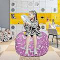 Miniatyrbilde 3 av 5: Unicorn Sittepose Oppbevaring - Barneleke Organizer for Kosedyr - 32In Zekai
