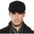 Miniatyrbild 3 av 5: Herrhatt Platt Top Basker Justerbar Platt Top Hatt Höst Card - Solid Svart Justerbar