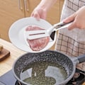 Miniatyrbild 4 av 5: Spateltång, Biffklämma, 304 Rostfri Spatel med Slitsar, Multifunktionell Matvändare Spateltång Clip för Bröd Ägg BBQ Hamburgare Biffar
