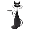 Miniatyrbild 7 av 8: Hemdekorationsljusstake Hållbar Katt Ljusstake Dekorativ Ljusstakehållare för Heminredning Bröllopsmiddag Fest Katt Serverar En Rätt
