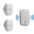 Miniatyrbillede 2 af 5: Trådløs Selvforsynende Dørklokke Ingen Batteri Nødvendig, Rækkevidde op til 200m, 38 Ringetoner, 3 Lydstyrkeniveauer, Nem at Installere (Hvid)