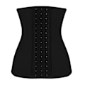 Miniatyrbillede 1 af 5: Stropløs Latex Kappe Dame Flad Talje Mave Dragt Sort M9 Ben Generøs Krog Kappe Bælte Bodysuit Slank Talje Korset