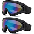 Miniatyrbillede 1 af 4: 2025 Unisex skibriller, der er velegnede til vind- og UV-beskyttelse, skibriller til motorcykler og snescootere (to)