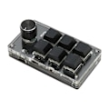 Miniatyrbild 5 av 8: 6-tangenters minitangentbord med ratt Blå brytare Trådbunden USB Trådlös Bluetooth Dubbelläge Anslutning DIY Programmerbart Mekaniskt Tangentbord Svart