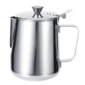 Miniatyrbilde 1 av 8: Rustfritt stål Tykkmelkskummende kopp Kanne Kaffekanne Latte Art med lokk for hjemmekaffe1000ML