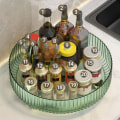 Miniatyrbild 7 av 8: Kryddorganisationsbehållare 360° Rotation Multifunktion Snack Frukthållare för Kök Skafferi Badrumsskåp Transparent Grön