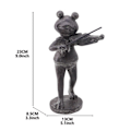 Miniatyrbillede 2 af 5: Havefrø Statue Figur, der spiller violin, veranda, skrivebord, harpiksdyrskulptur