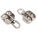 Miniatyrbillede 6 af 8: 2 stk. løfte dobbelt remskive blok heavy duty rustfrit stål rulle M15 wire reb kran hængende 35KG belastning
