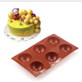 Miniatyrbillede 4 af 4: 6 Hulede Mini Halvkugle Silikonform til Gele Chokolade Kagebagning