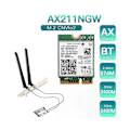 Miniatyrbild 2 av 5: AX211NGW+Dual Antenn WiFi 6E M.2 Key E CNVio2 2.4Ghz/5Ghz Trådlöst Nätverkskort 802.11Ac Bluetooth