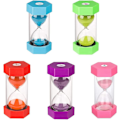Miniatyrbillede 1 af 5: Farverigt sæt af timeglas til børn, køkkentimer med 3, 5, 10 og 30 minutters funktioner