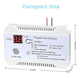 Miniatyrbillede 5 af 5: Propandetektor 12V LPG Naturgassensor Lækagealarm 85DB Sirene kompatibel med Bil RV Hjem Digital Propan T-B5