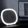 Pikkukuva 5 / 5: Pieni pöytätuuletin, akkukäyttöinen pöytätuuletin LED-valolla, 6 tuuman ladattavat USB-tuulettimet kannettavat erittäin hiljaiset, 3 nopeutta säädettävä akkutuuletin sängylle
