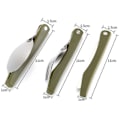 Miniatyrbillede 2 af 5: Dele - Sammenklappeligt bestik i rustfrit stål til camping, picnic, knive, gafler, skeer (Army Green)