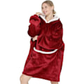 Miniatyrbillede 1 af 5: Bærbar Blanket Oversized Hoodie Sweatshirt Fluffy Blød Varm Flanel Hætte Blanket Pullover