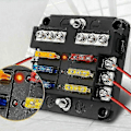 Miniatyrbillede 2 af 5: Vandtæt sikringsblok med LED-indikator - 6-vejs 12 kredsløb Marine sikringsboks til DC 12V