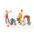 Miniatyrbillede 5 af 5: 1:64 Skala Miniature Maler Model Figurer Gadescene Diorama Layout