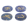 Miniatyrbillede 4 af 8: Indgraverede palmesten polerede runde, bærbare lommebalancerende sten til Reiki Healing Meditation Lapis Lazuli