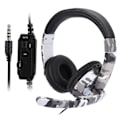 Miniatyrbilde 2 av 8: Hodemontert telefon datamaskin spillhodetelefon headset for PS4 hvit kamuflasje