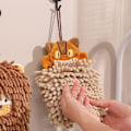 Miniatyrbild 4 av 5: Söt Hängande Handduk med Larv Rolig Djur Tvättlapp Mjuk Absorberande Handduk för Kök Badrum