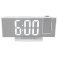 Miniatyrbild 5 av 8: Digital Projektionsväckarklocka för sovrum Stor LED-display Spegel Projektionsväckarklocka Vit