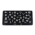 Miniatyrbillede 1 af 5: Rustfrit stål rektangulær neglekunst stempelplade DIY manicure trykbilledskabel (#9)