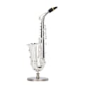Miniatyrbilde 6 av 8: Alto Saksofon Ornament Mini Saks Dekorasjon Musikk Instrument Modell Gave med Boks Base 14cm