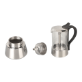Miniatyrbillede 4 af 8: Moka Pot Krystal Glas Top Rustfrit Stål Komfur Moka Pot Klassisk Italiensk Kaffemaskine til 4 Kopper