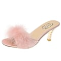 Miniatyrbild 1 av 5: Damtofflor Kitten Heels Fuzzy Tofflor Mules Slide Sandal